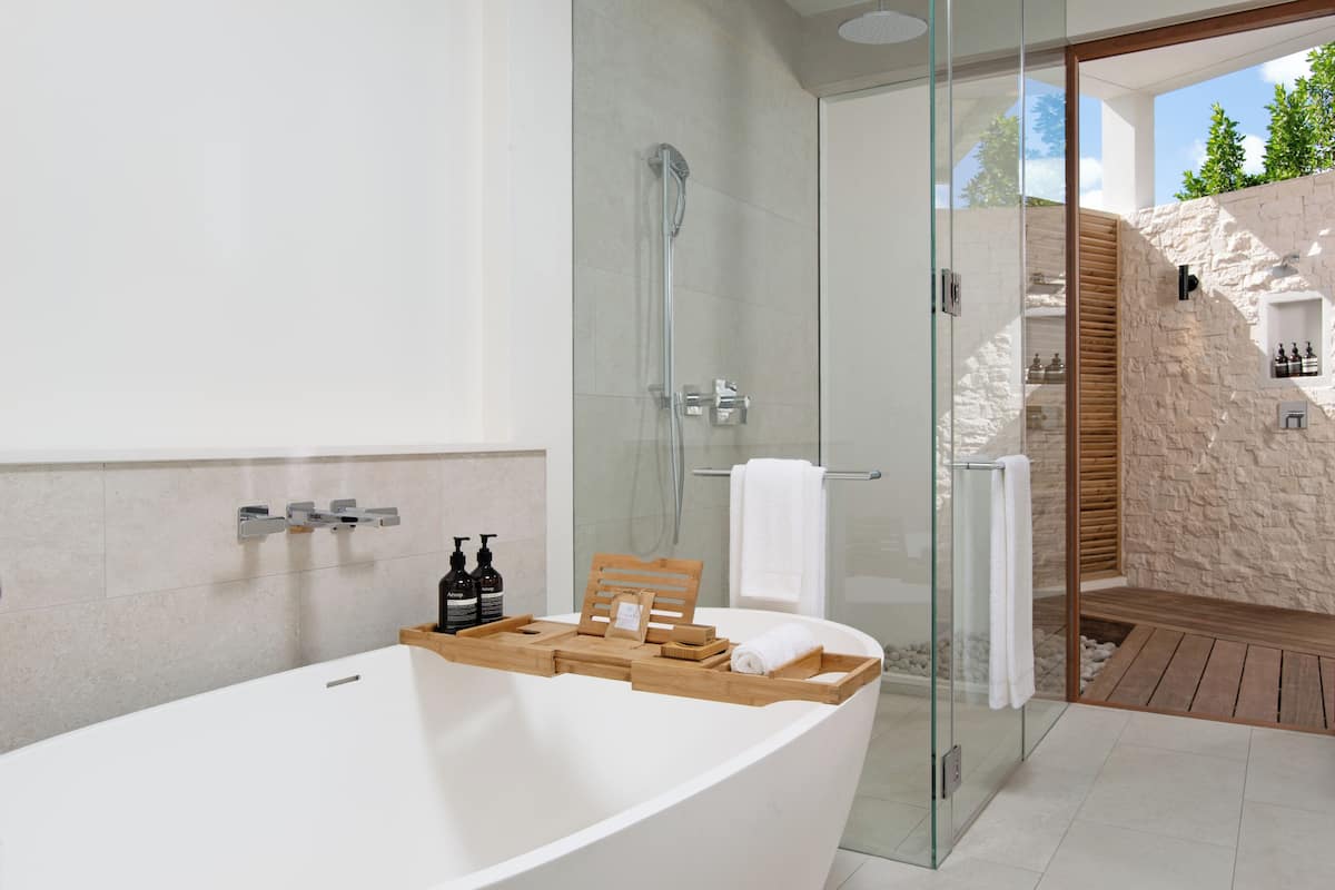 villa, 6 bedrooms (azure) | bathroom | designer toiletries, hair dryer, bathrobes, slippers