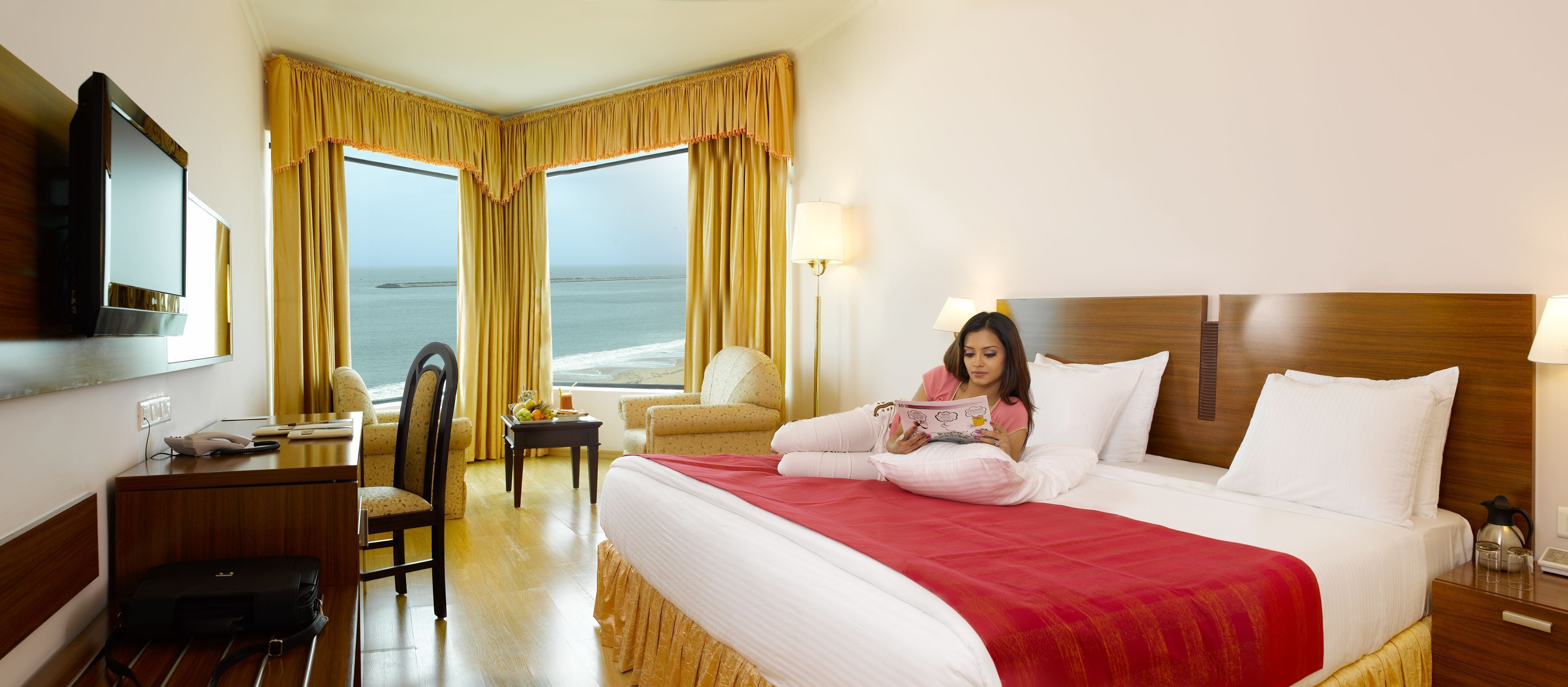 Premium bedding, memory foam beds, minibar, in-room safe