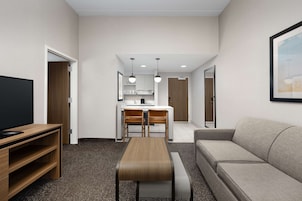 Suite, 2 Queen Beds, Accessible, Non Smoking | Living area | 32-inch flat-screen TV with cable channels, TV, DVD player