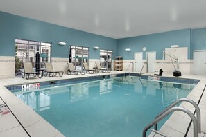 Indoor pool, open 6:00 AM to 10:00 PM, sun loungers