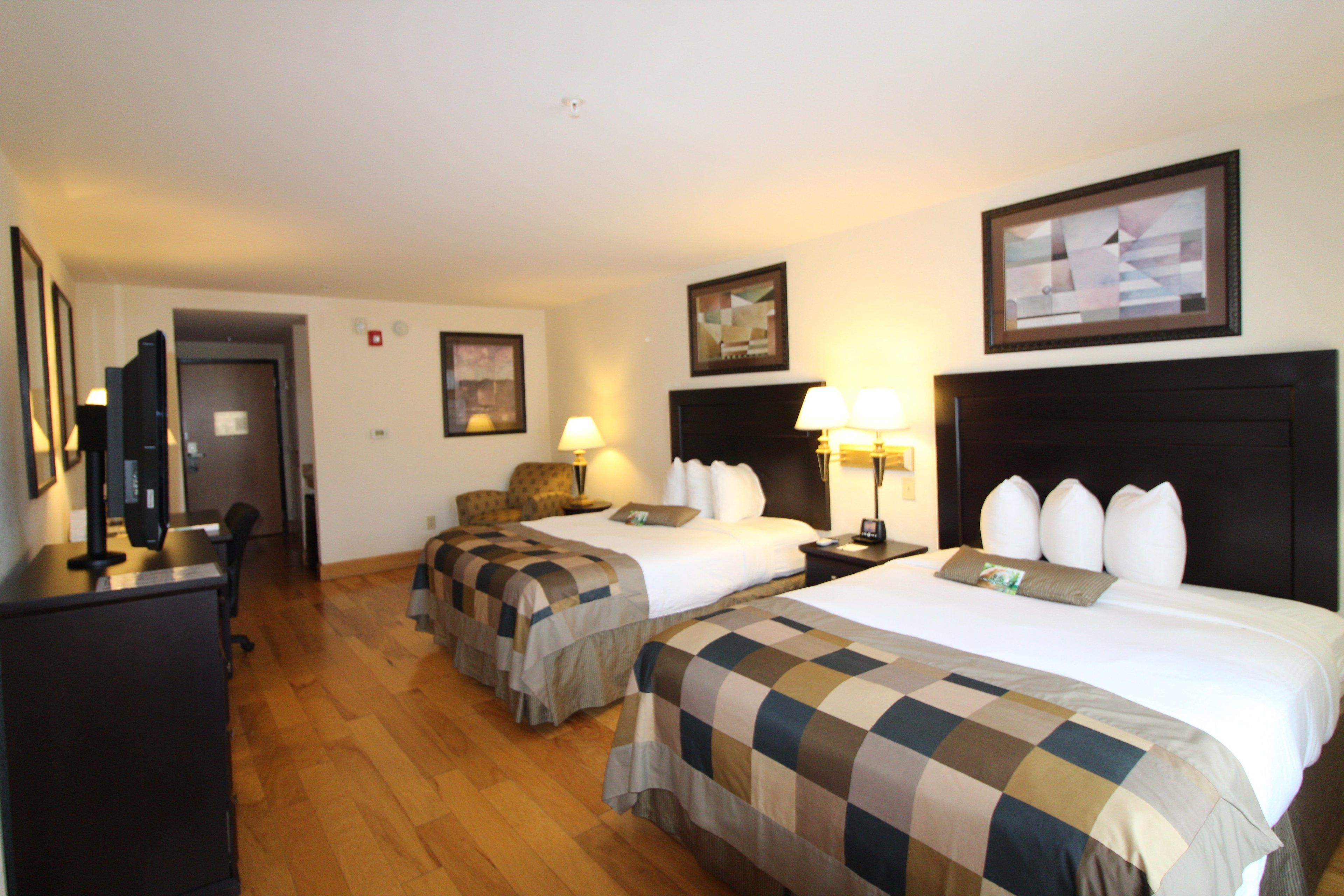 room, 2 queen beds, non smoking | premium bedding, in-room safe, desk, laptop workspace