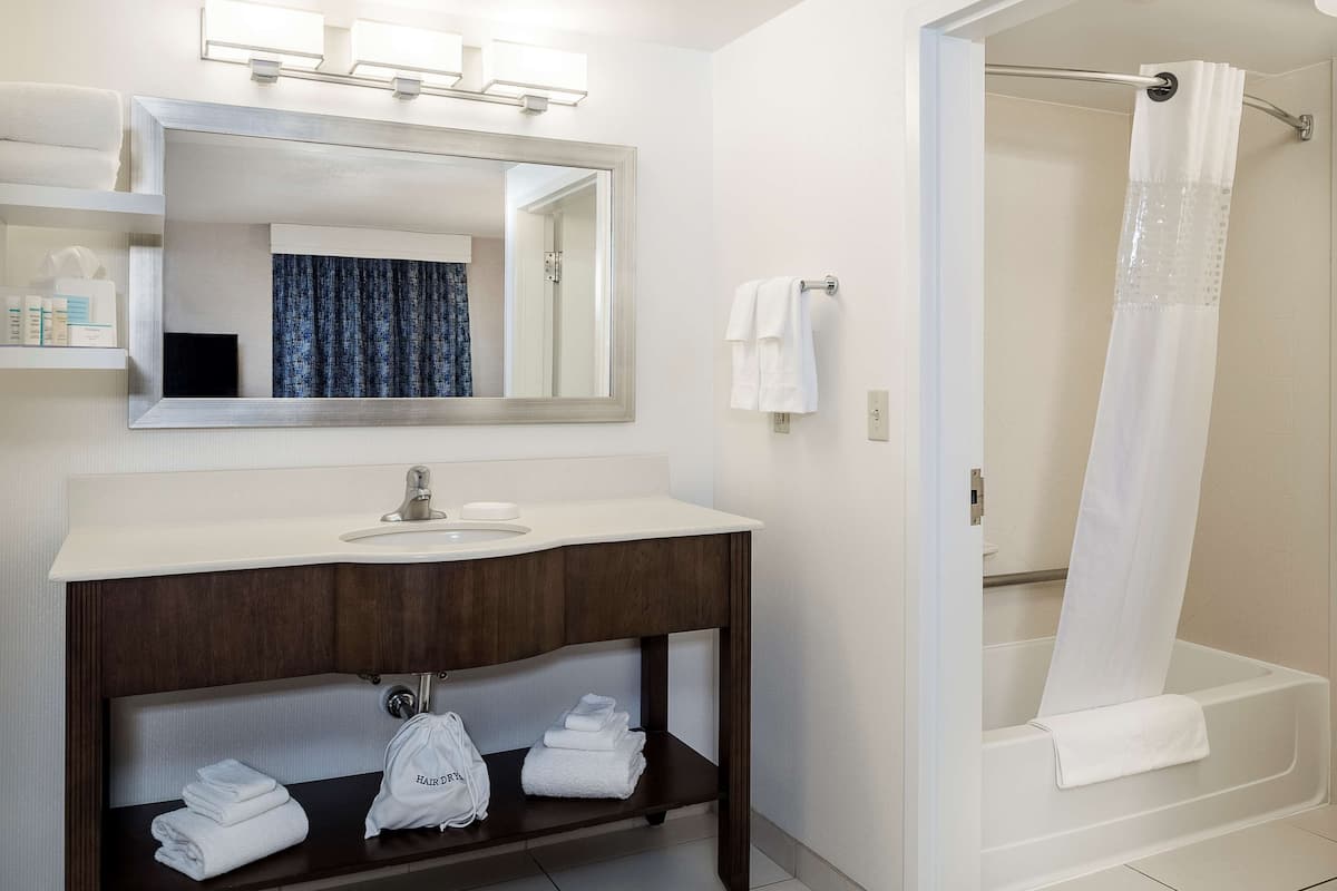 free toiletries, hair dryer, towels, soap