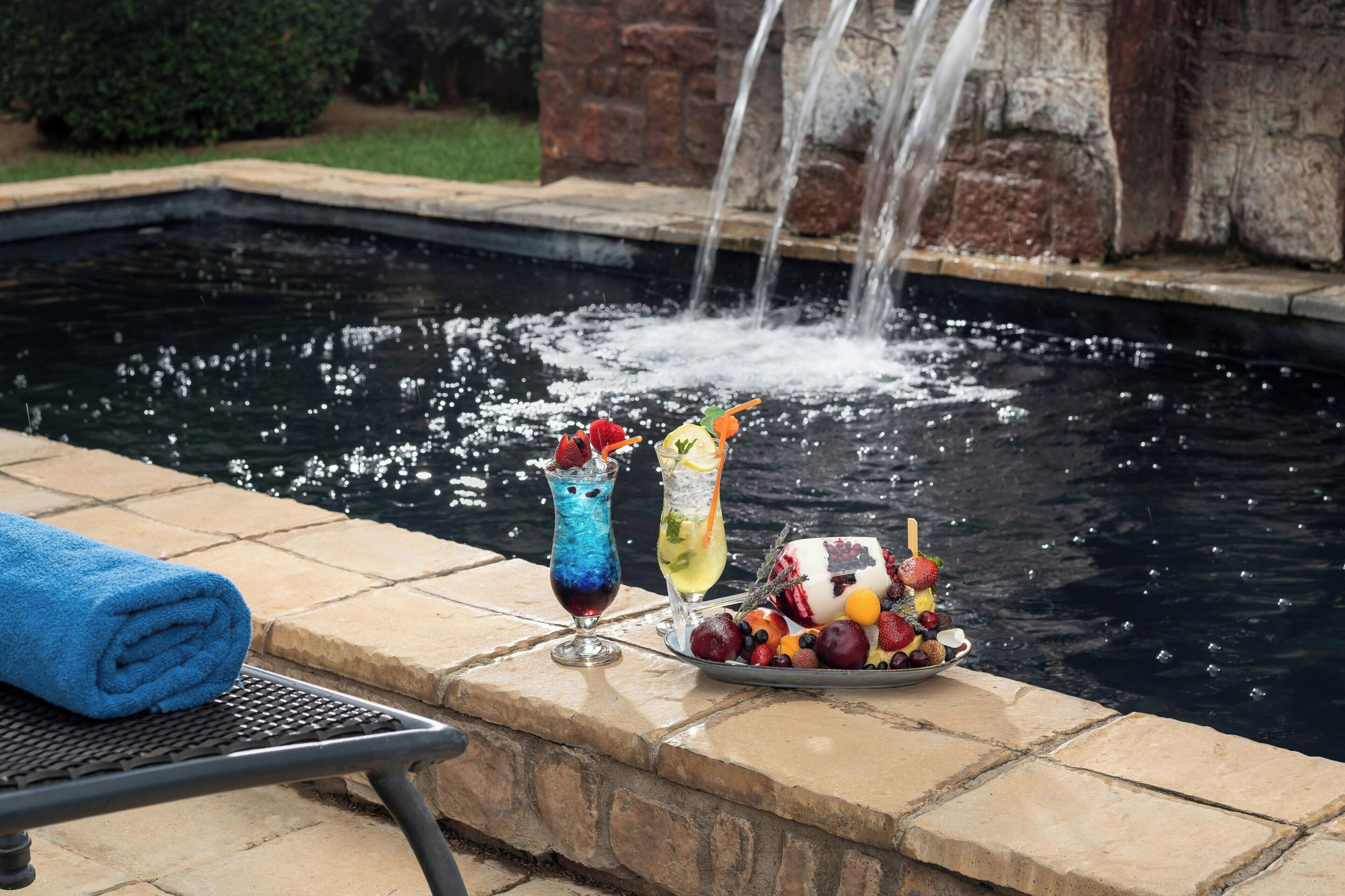 breakfast, lunch, dinner served; pool views