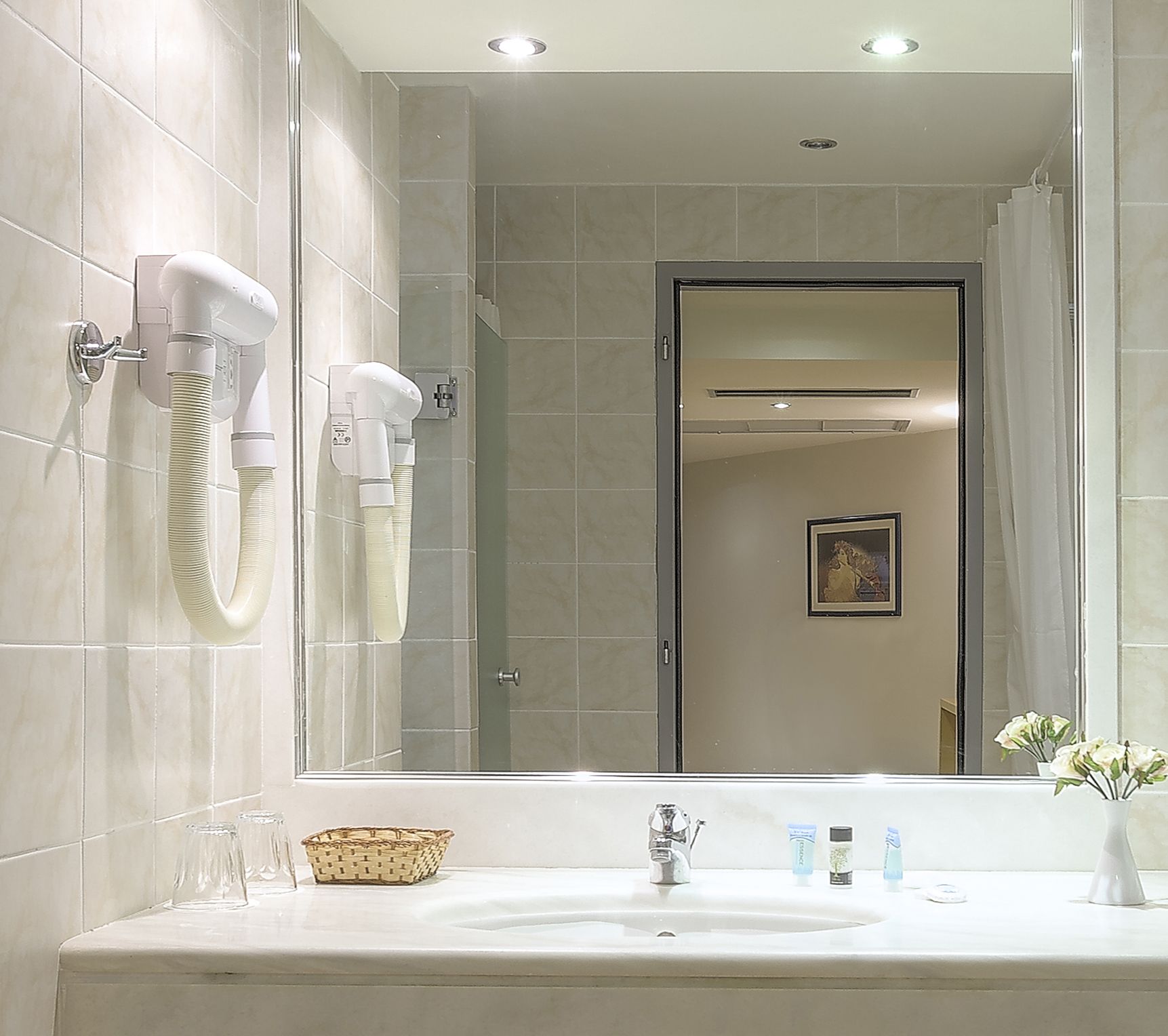 double or twin room | bathroom | rainfall showerhead, free toiletries, hair dryer, slippers