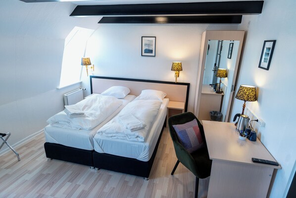 Standard Double Room, Small Bathroom, note stairs to the floor