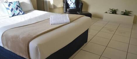 Desk, cots/infant beds, free WiFi, bed sheets