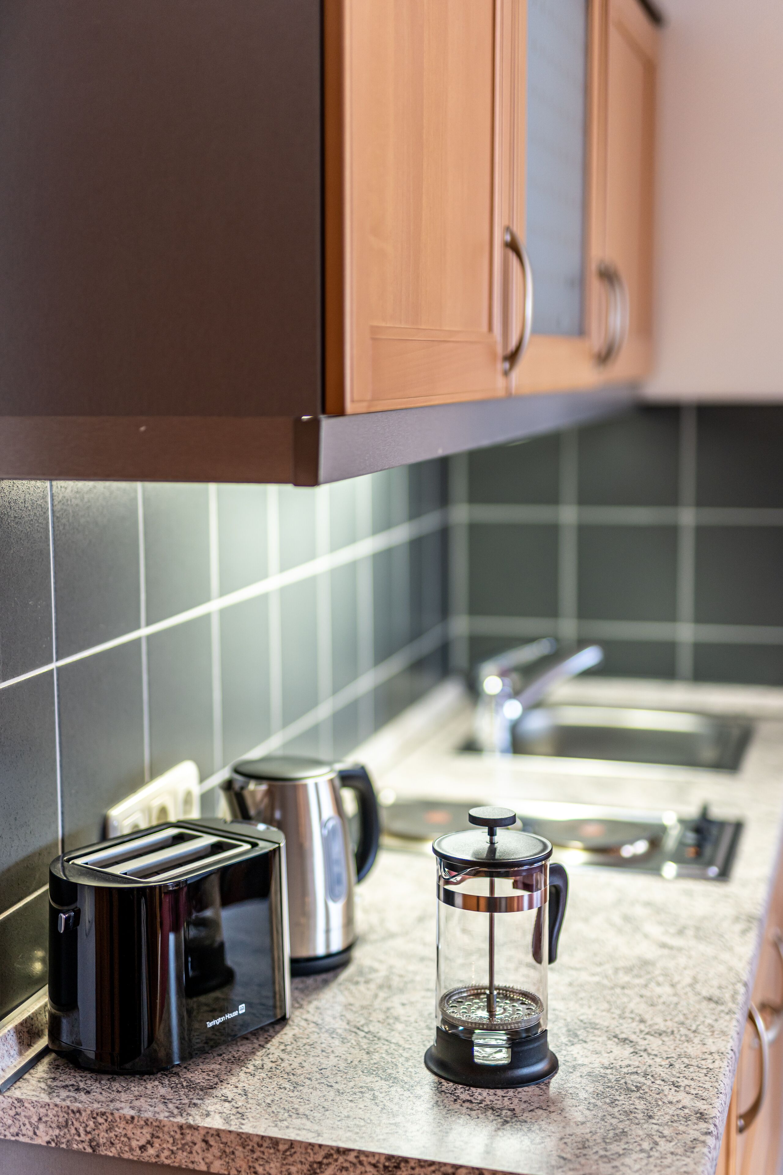 fridge, stovetop, dishwasher, high chair