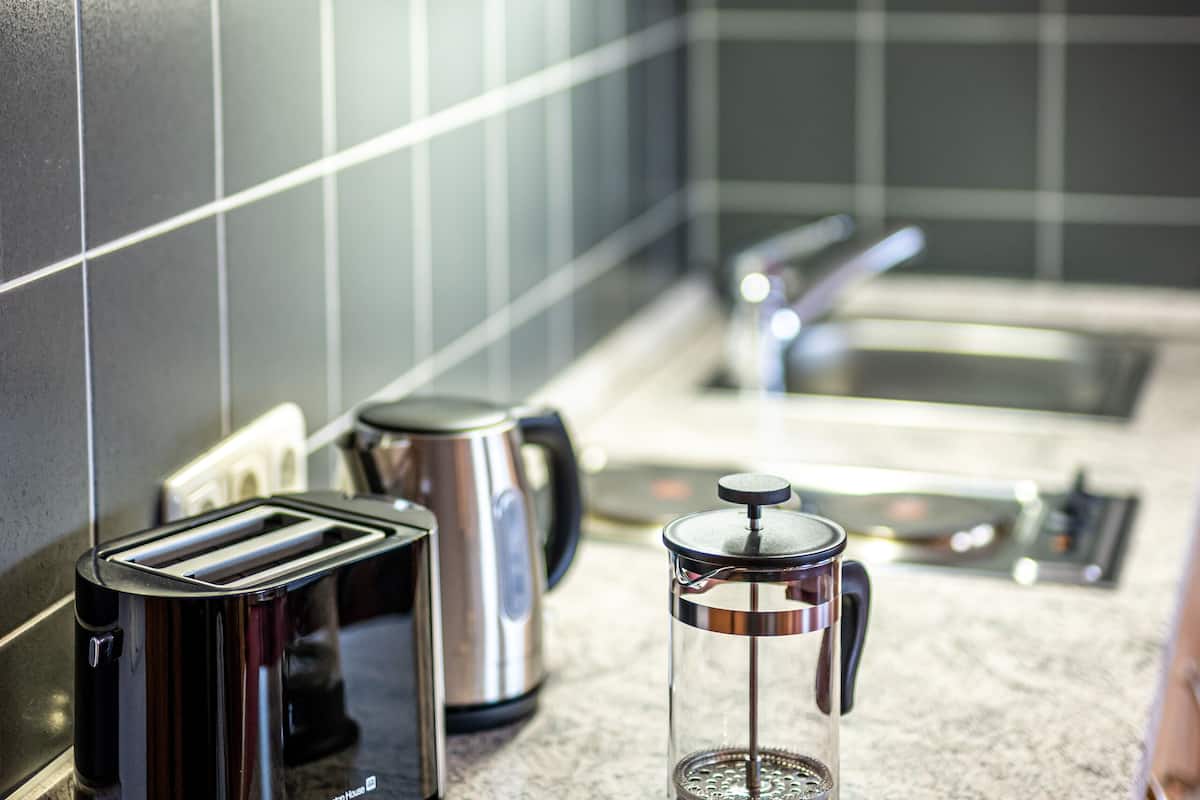 fridge, stovetop, dishwasher, high chair