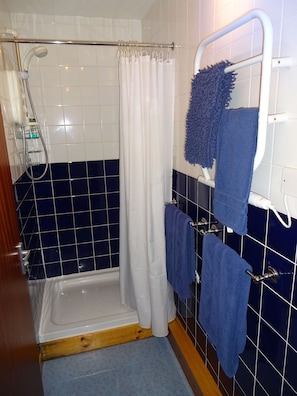 Articles de toilette (gratuits), séchoir à cheveux, serviettes fournies