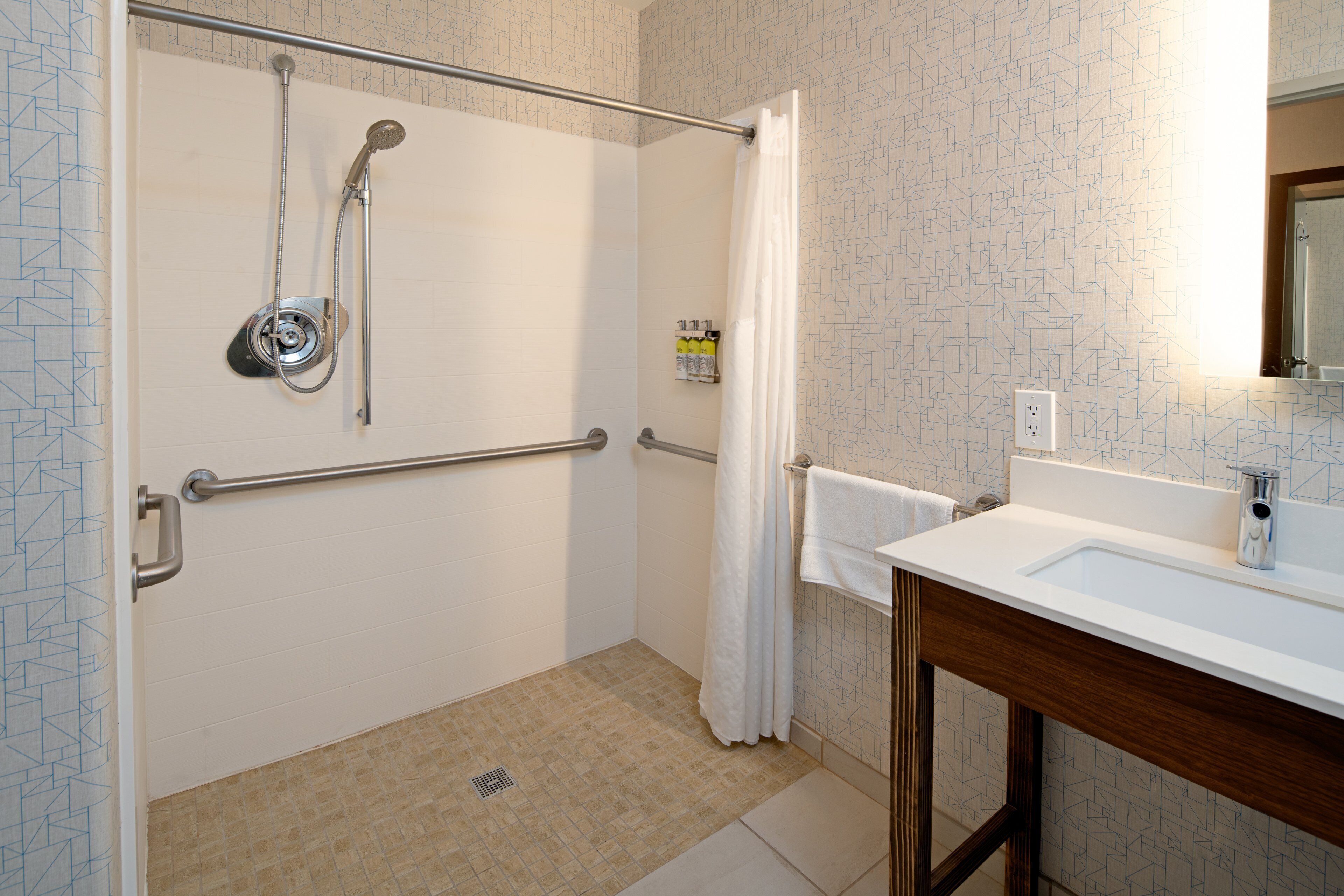 standard room, 2 queen beds, accessible (mobility, roll-in shower) | bathroom | free toiletries, hair dryer, towels, soap