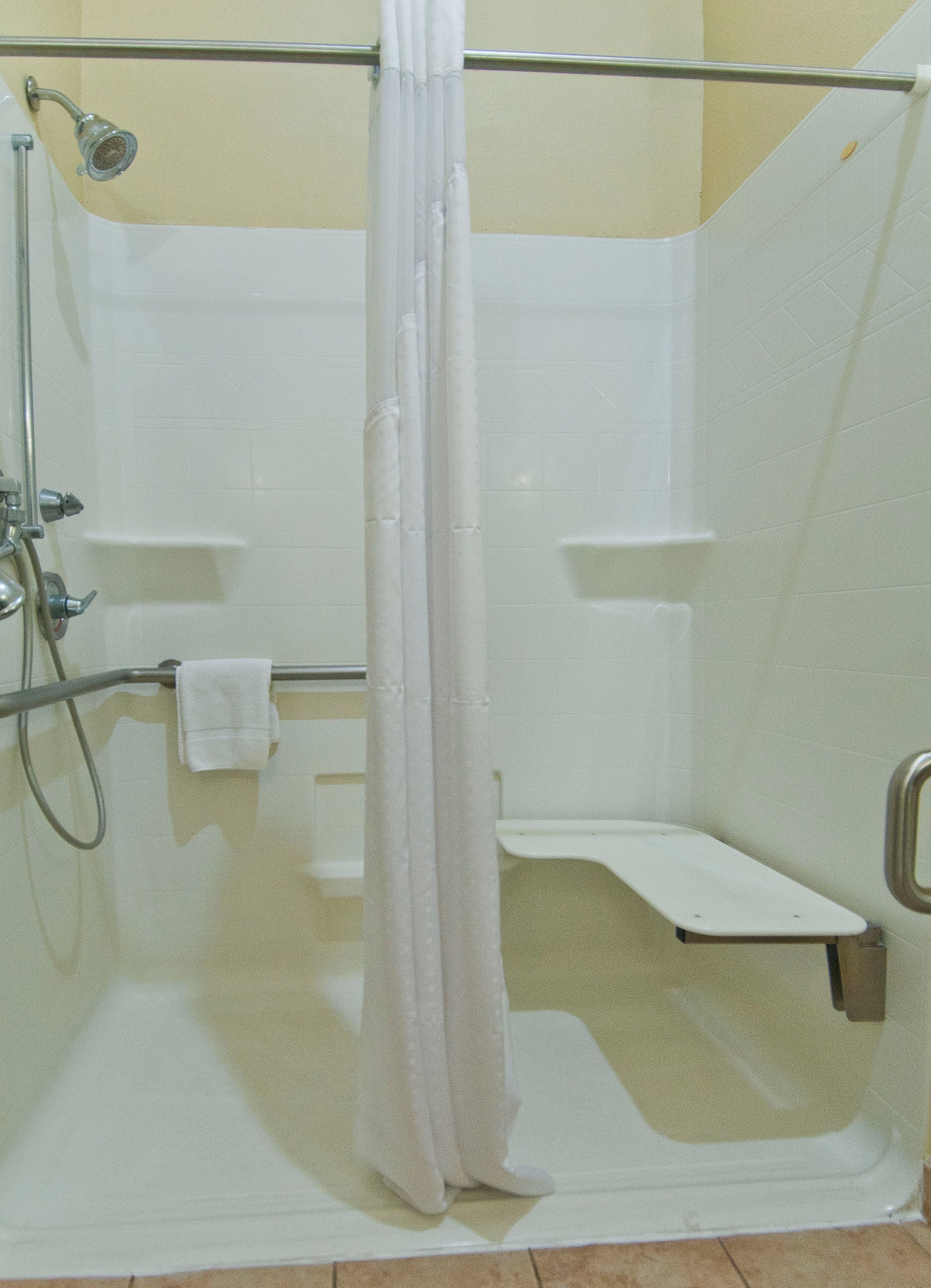 combined shower/bathtub, designer toiletries, hair dryer, towels