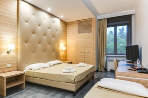 Habitación Deluxe | Minibar, caja de seguridad en la habitación y escritorio