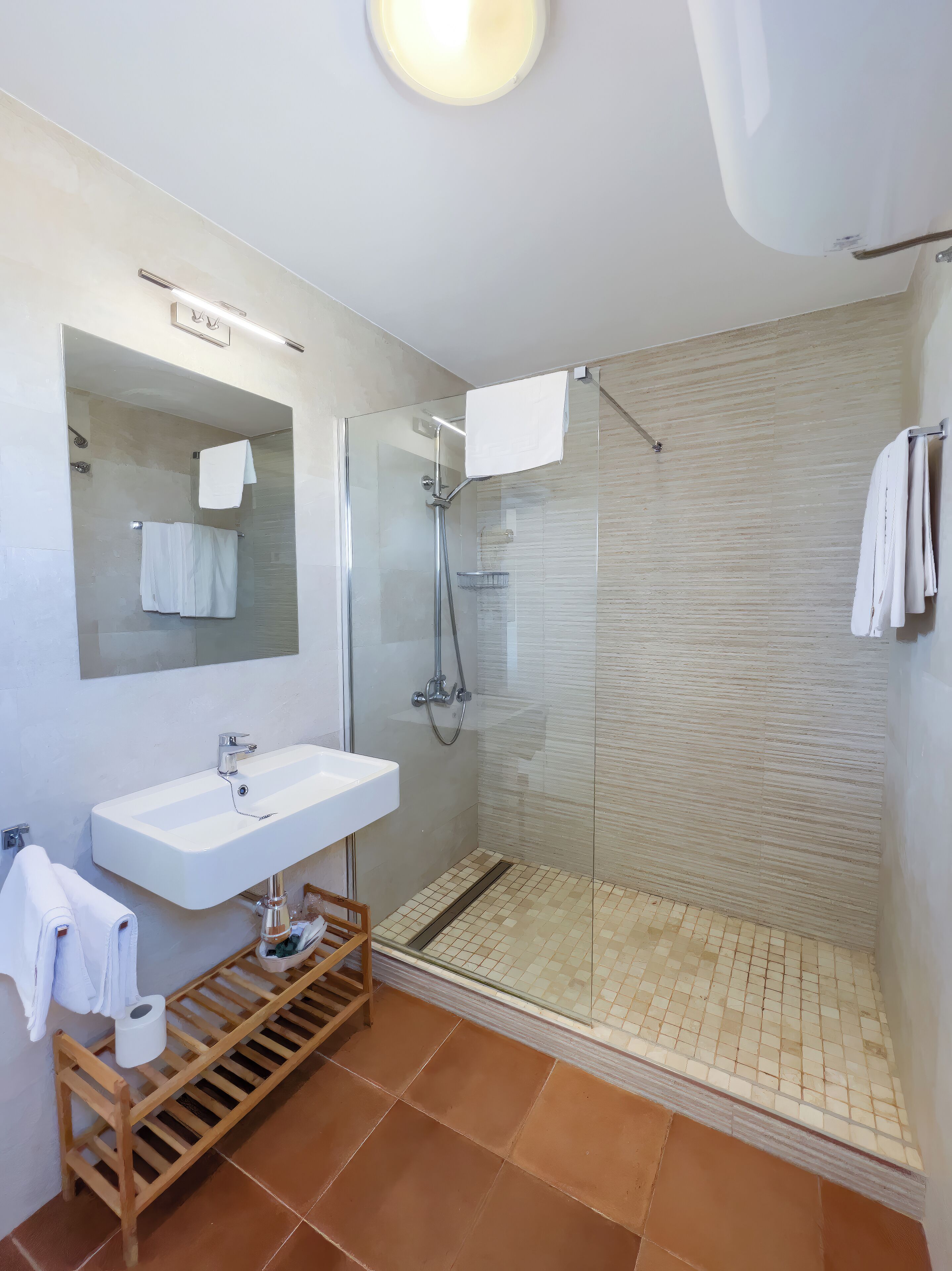 single room | bathroom | hair dryer, towels, soap, shampoo