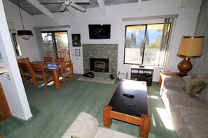 TV, fireplace, DVD player