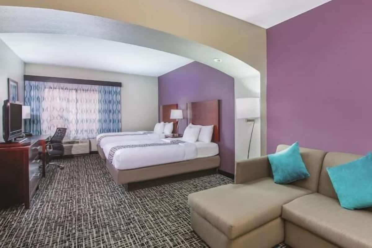 Premium bedding, desk, blackout curtains, iron/ironing board