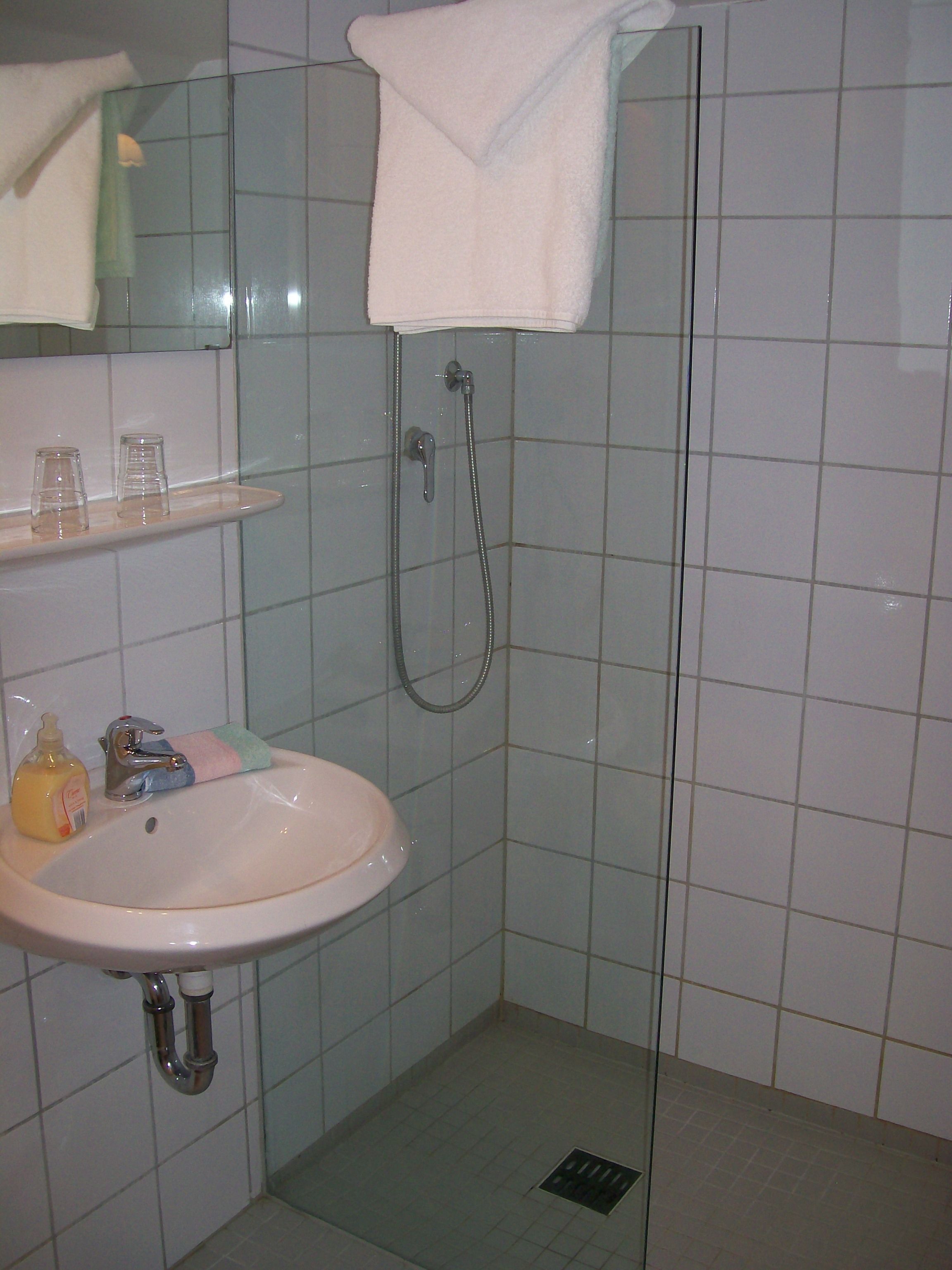 designer toiletries, hair dryer, towels