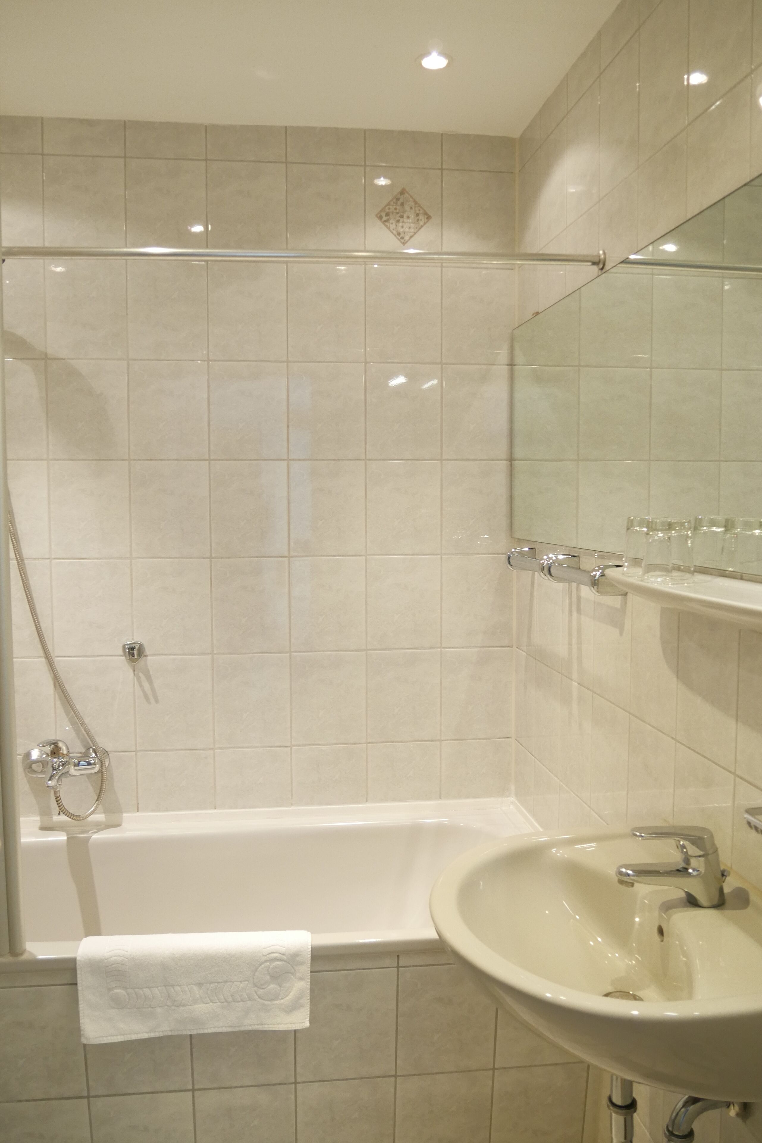 free toiletries, hair dryer, towels