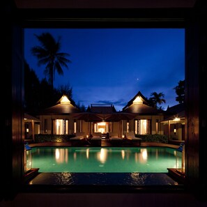 2 outdoor pools, open 7:00 AM to 6:00 PM, pool umbrellas, sun loungers