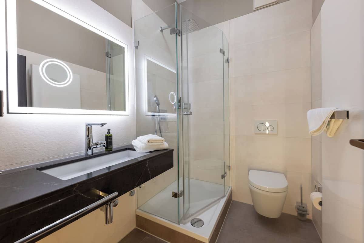 business double room, 1 queen bed | bathroom | hair dryer, towels