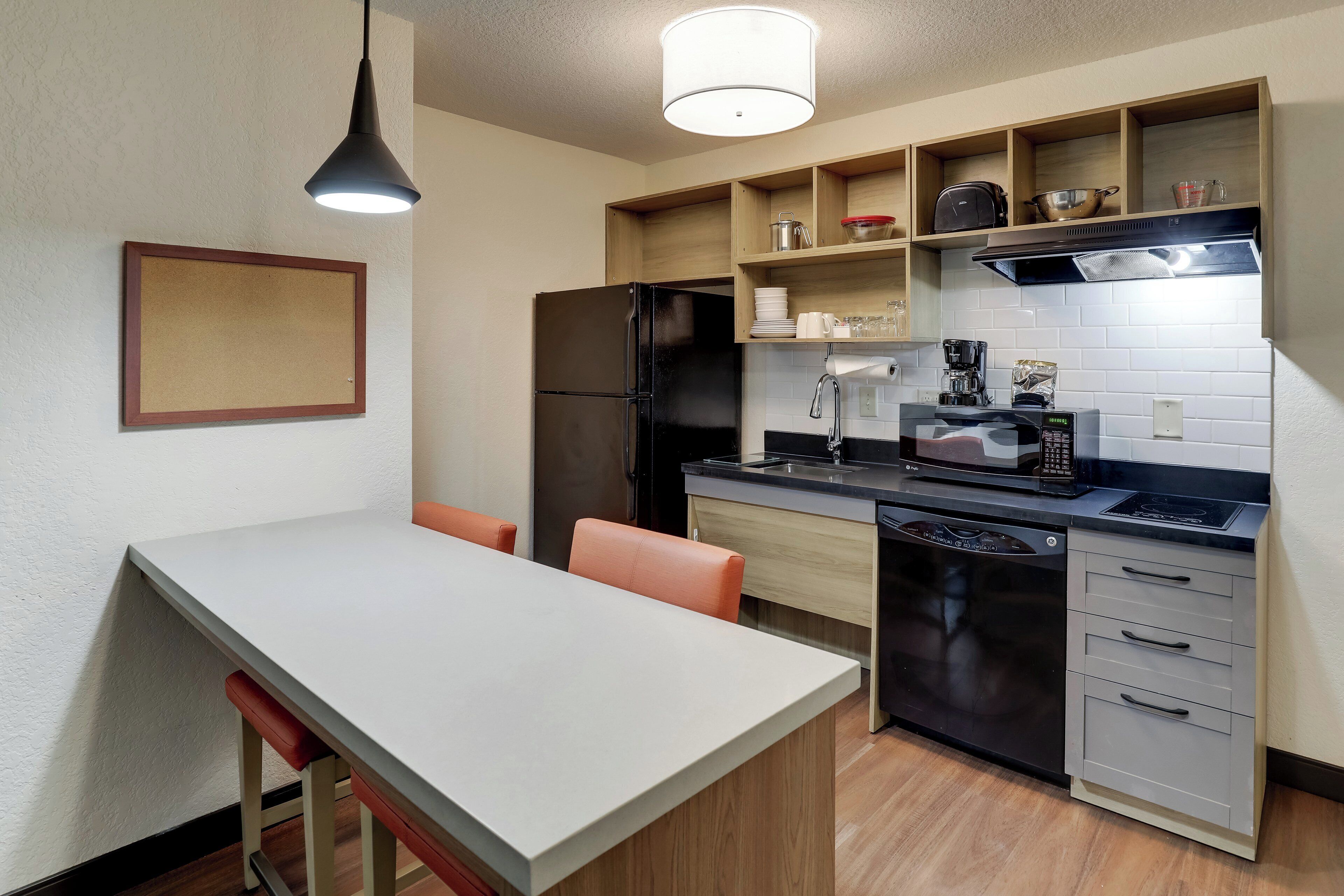 1 bedroom, desk, blackout curtains, iron/ironing board