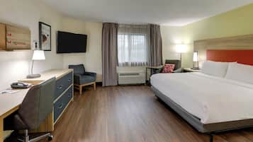 Desk, blackout curtains, iron/ironing board, free WiFi