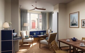 Chambre familiale La Maison | 起居区 | 43-英寸纯平电视（配备有线频道）