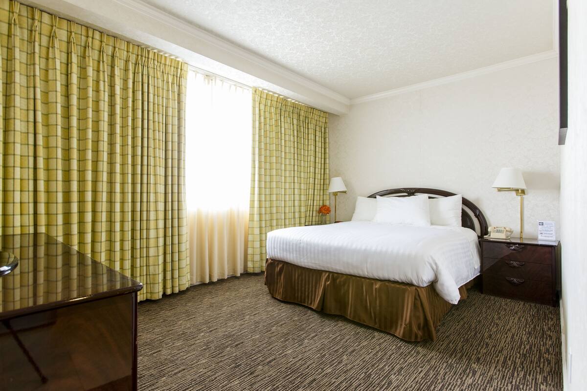 Cortinas opacas, tabla de planchar con plancha, camas supletorias