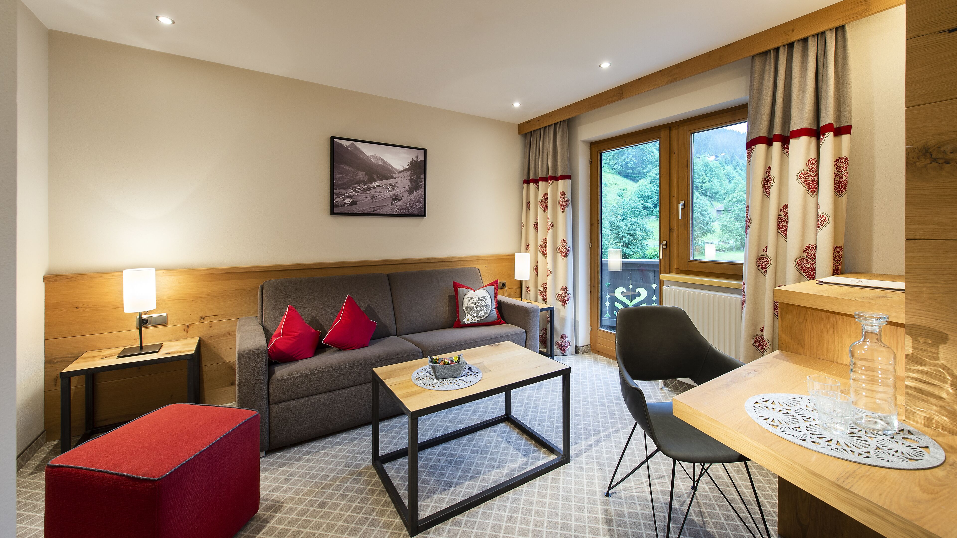 family quadruple room | living area | 100-cm smart tv with satellite channels, tv, table football