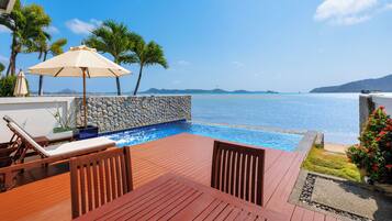 Two Bedroom Pool Villa Beach Front | Ropa de cama hipoalergénica, caja fuerte, escritorio y wifi gratis