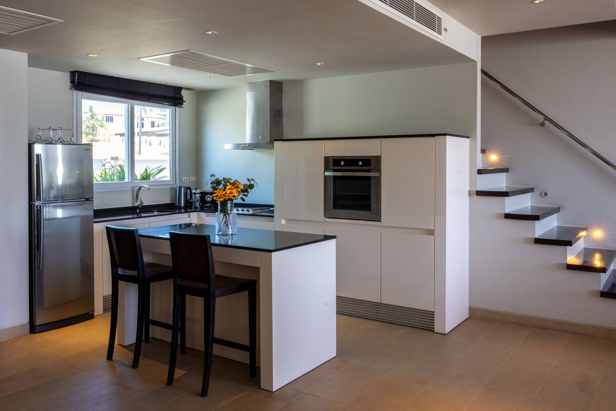 two bedroom pool villa beach front | private kitchenette | coffee/tea maker