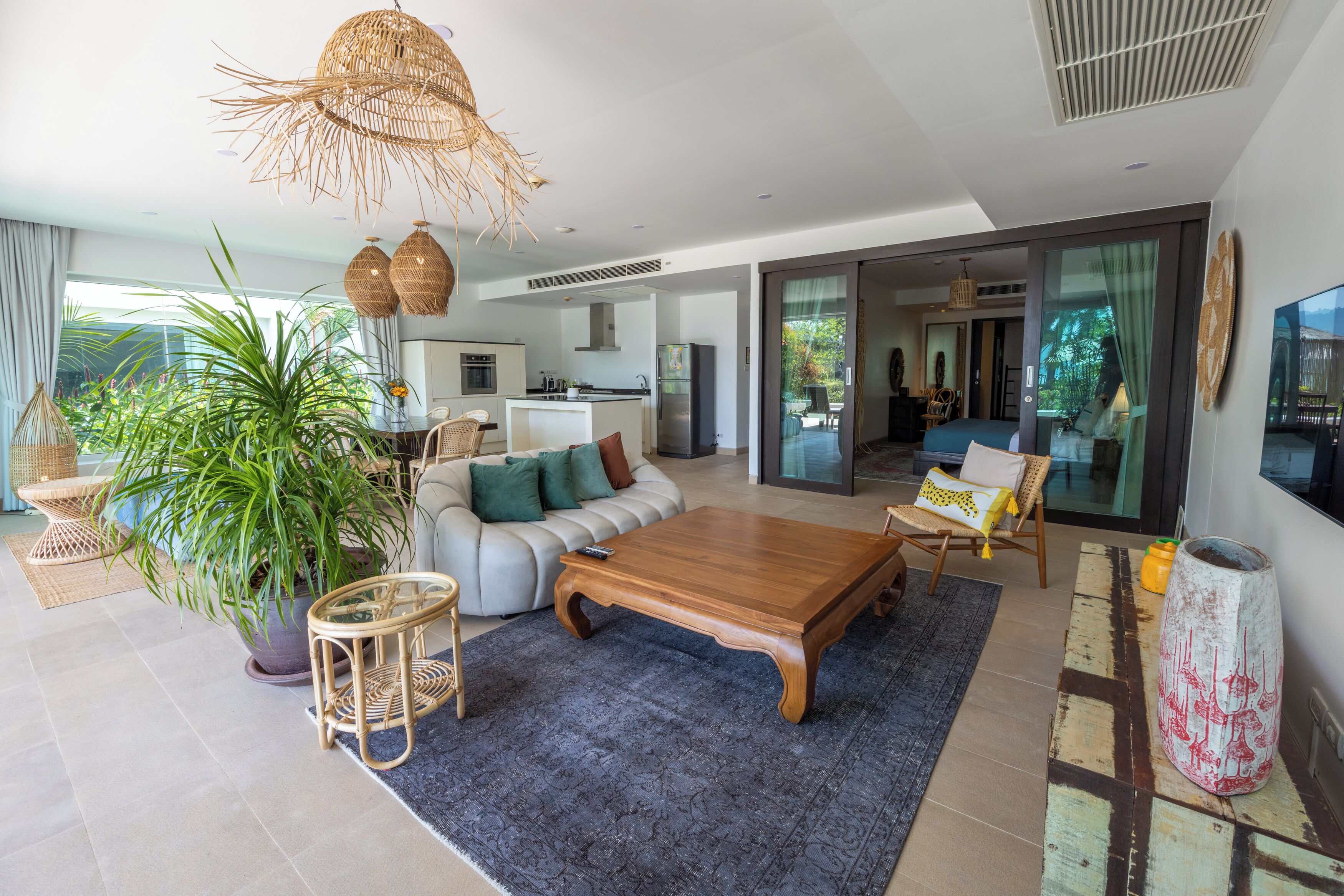 premium one bedroom apartment | living area