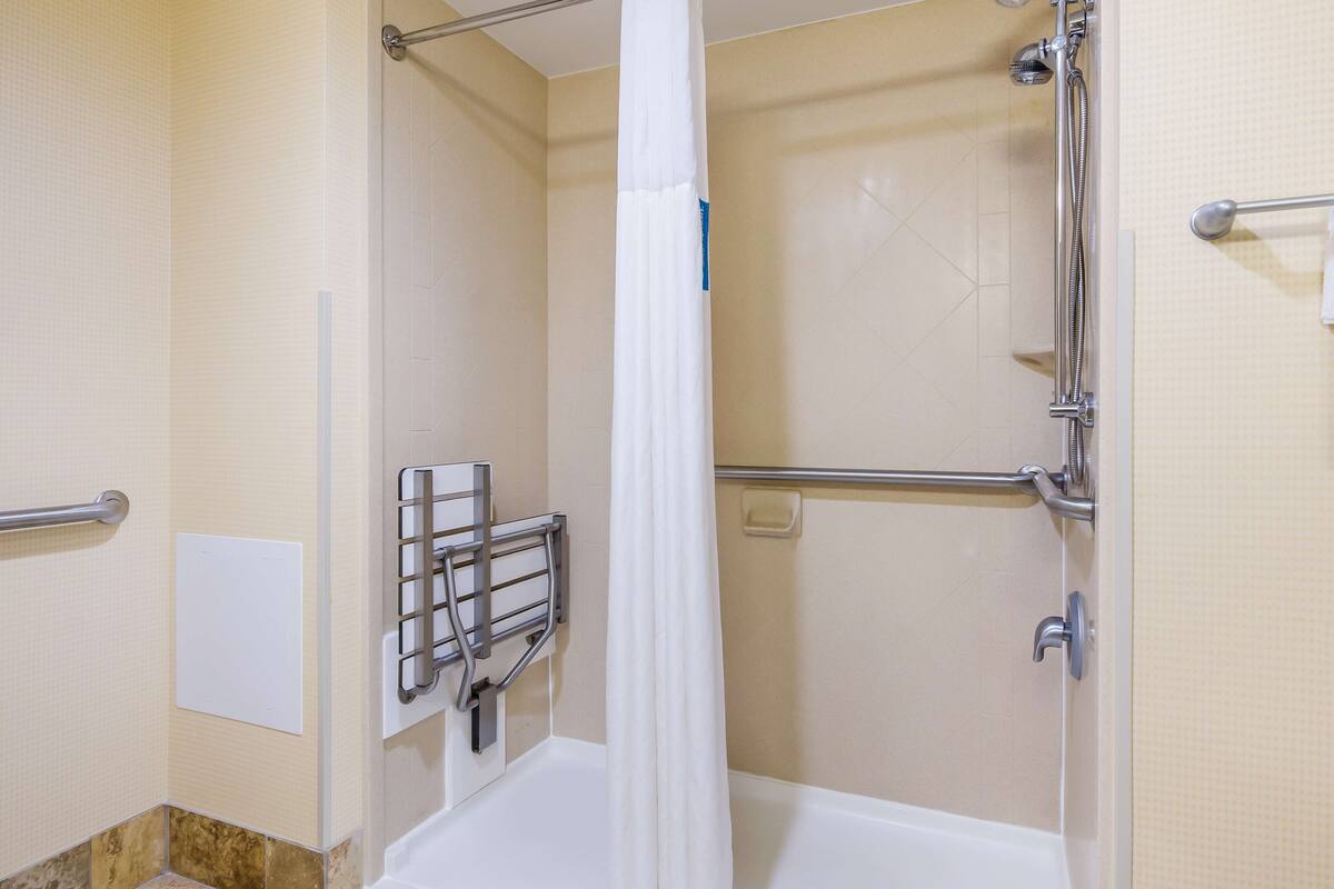 room, 2 queen beds, accessible, non smoking | bathroom shower