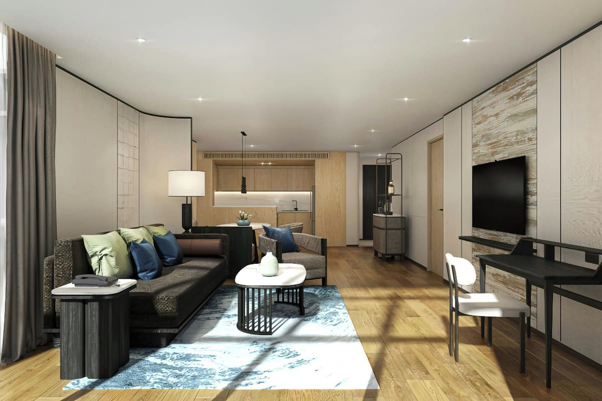 Deluxe Suite, 3 Bedrooms, Non Smoking, City View | Living room