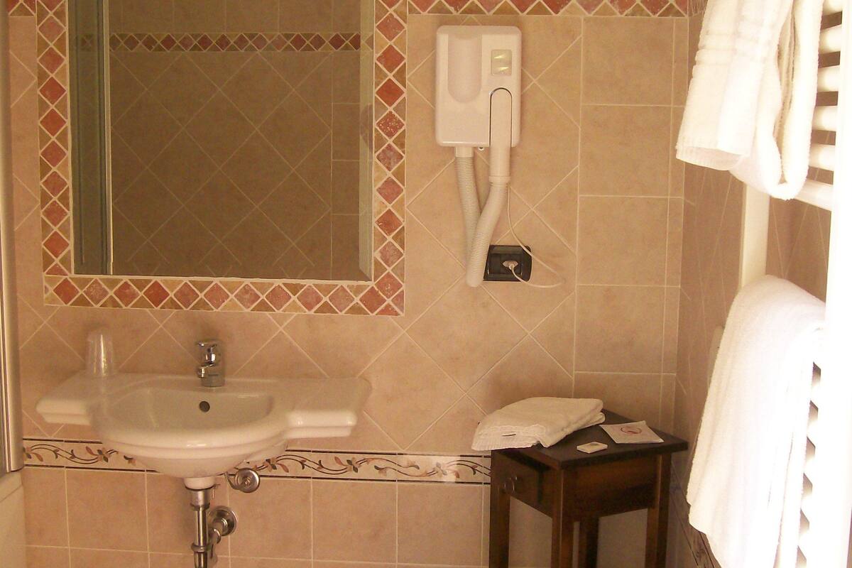 free toiletries, hair dryer, bidet, towels