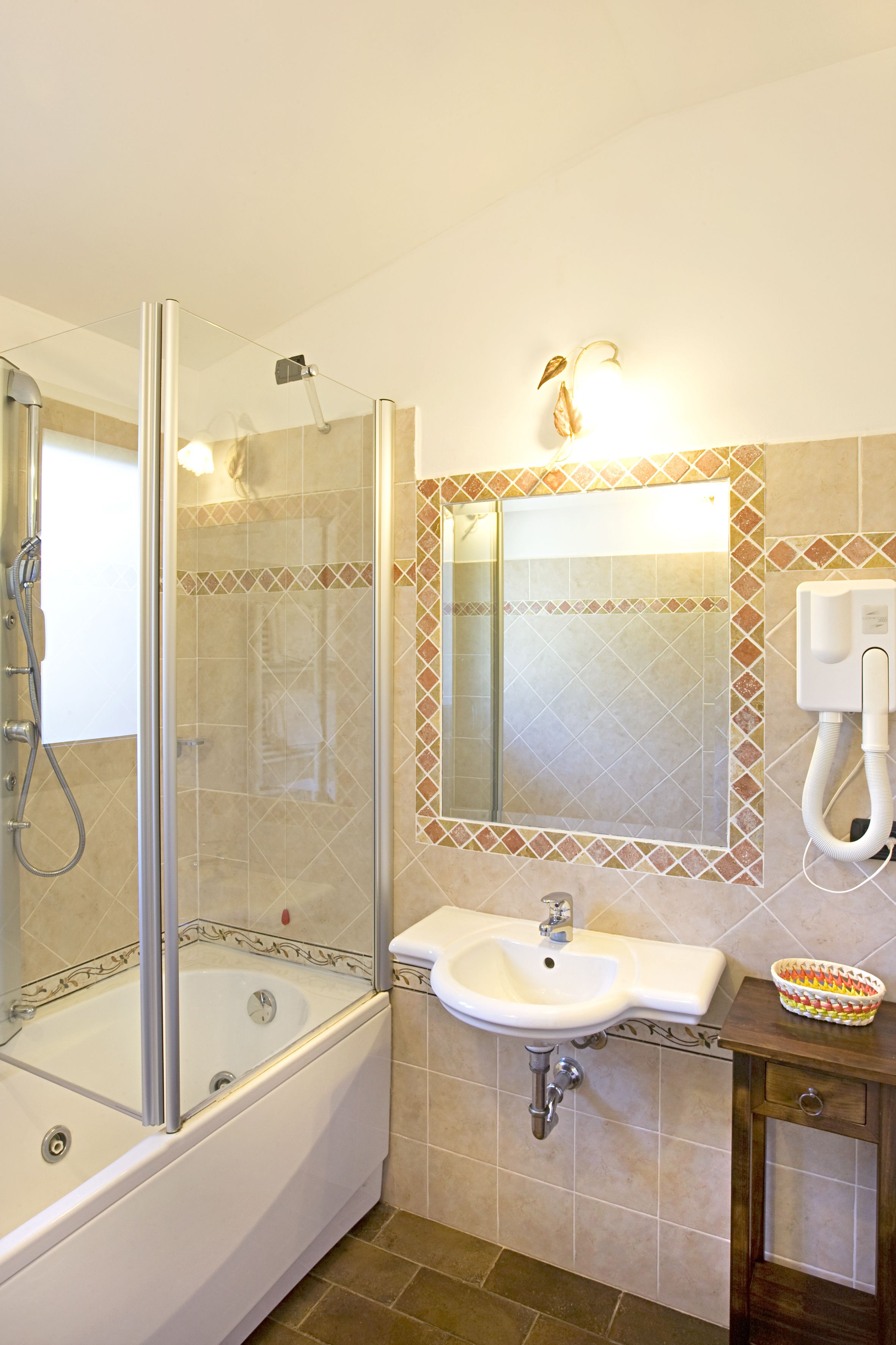 free toiletries, hair dryer, bidet, towels