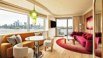 50-inch LCD TV with satellite channels, TV, iPod dock