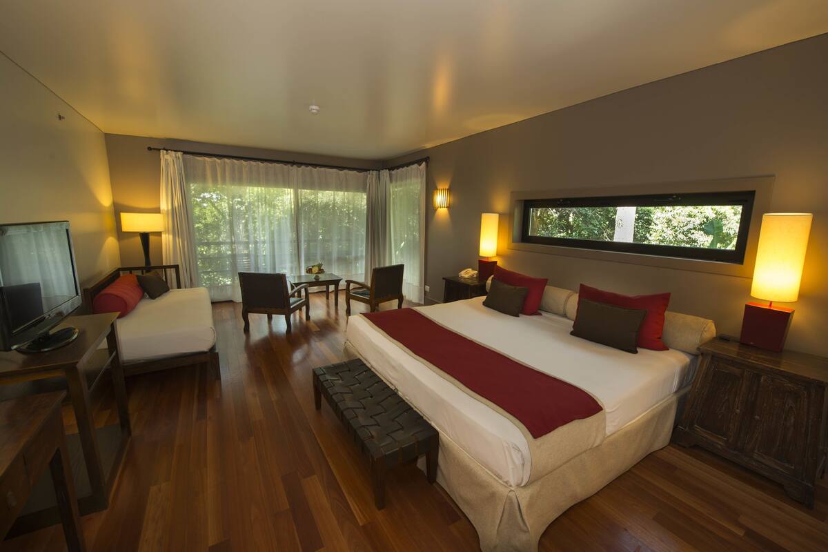 Premium bedding, down comforters, pillowtop beds, minibar