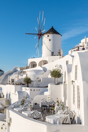 Serviço de café da manhã, culinária mediterrânea, vistas para o mar 