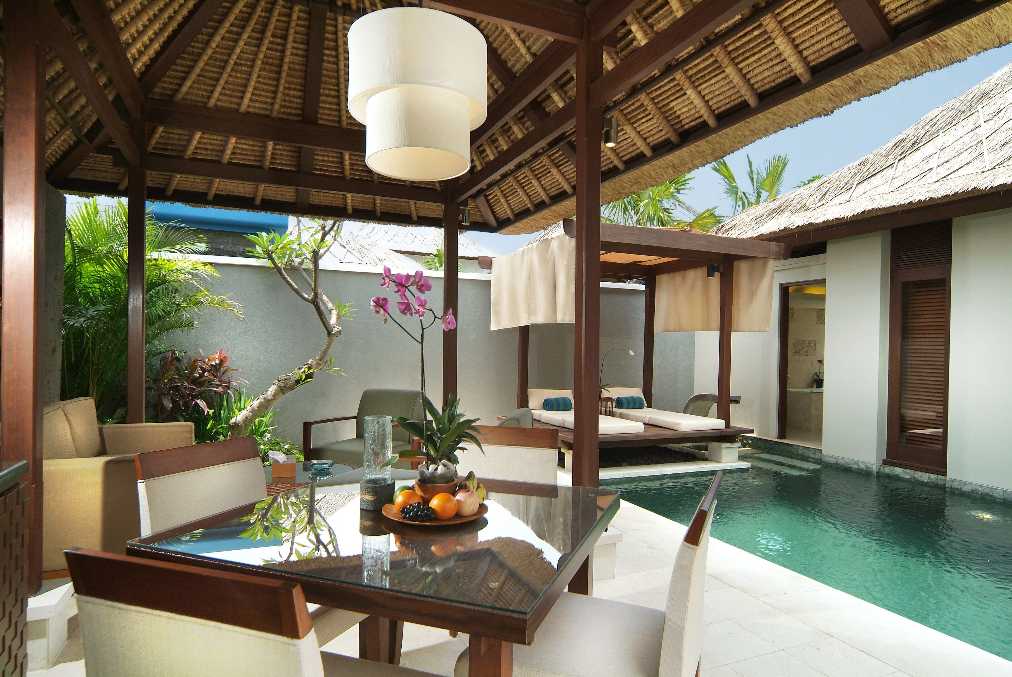 villa, 1 bedroom, private pool | living area | lcd tv