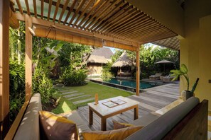 Villa, 1 Bedroom, Private Pool | Living area | LED TV, DVD player - Space Villas Bali (Seminyak)