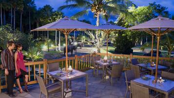 Lunch, dinner served; international cuisine, garden views