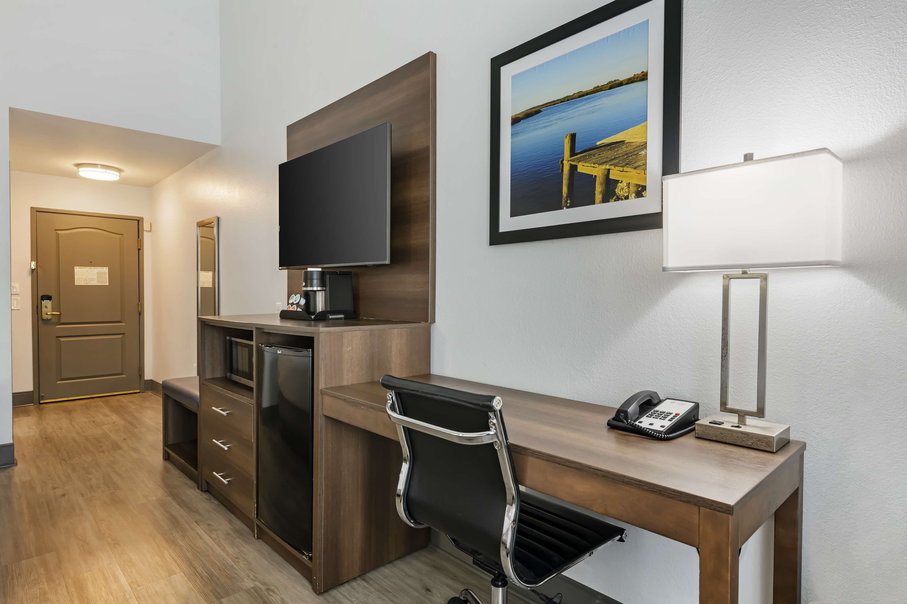 premium bedding, down duvets, desk, laptop workspace