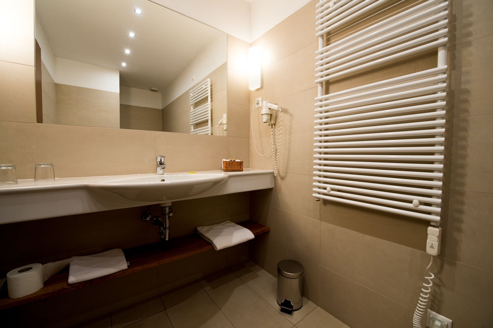 free toiletries, hair dryer, bathrobes, towels