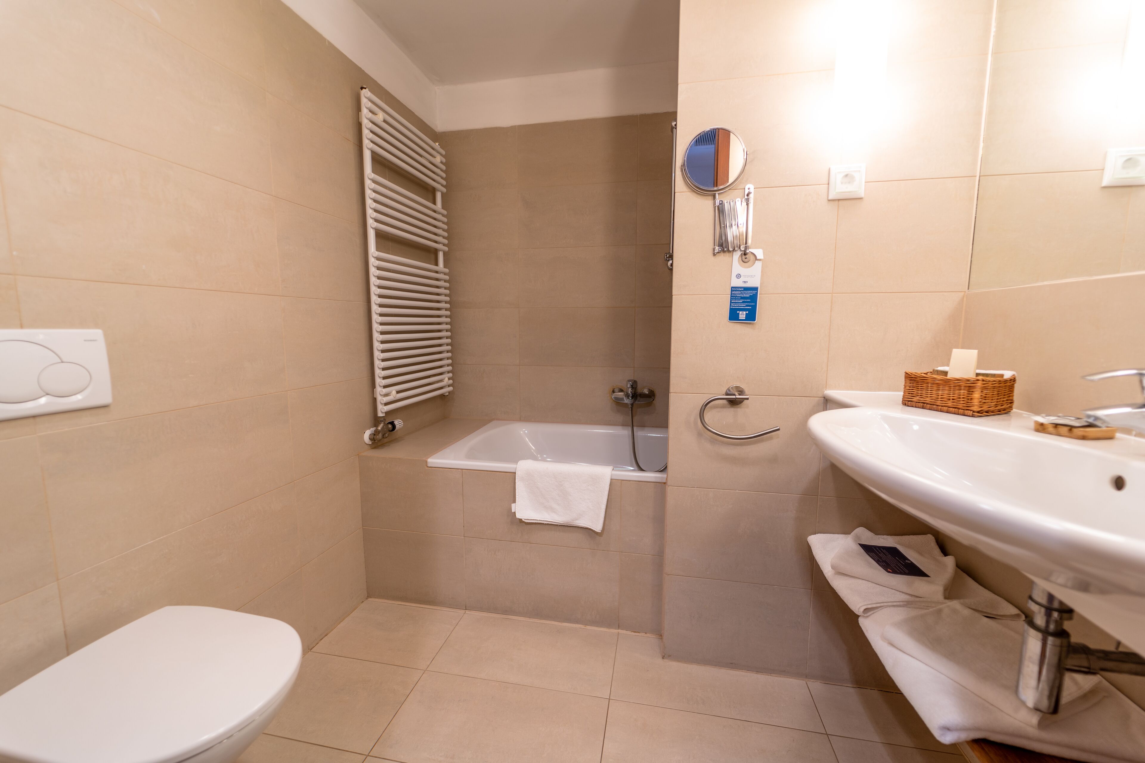 free toiletries, hair dryer, bathrobes, towels