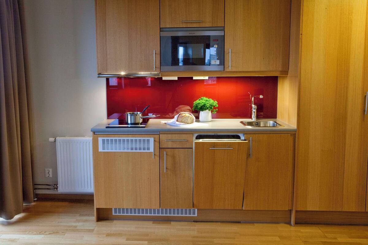 1 bedroom, blackout curtains, soundproofing, iron/ironing board