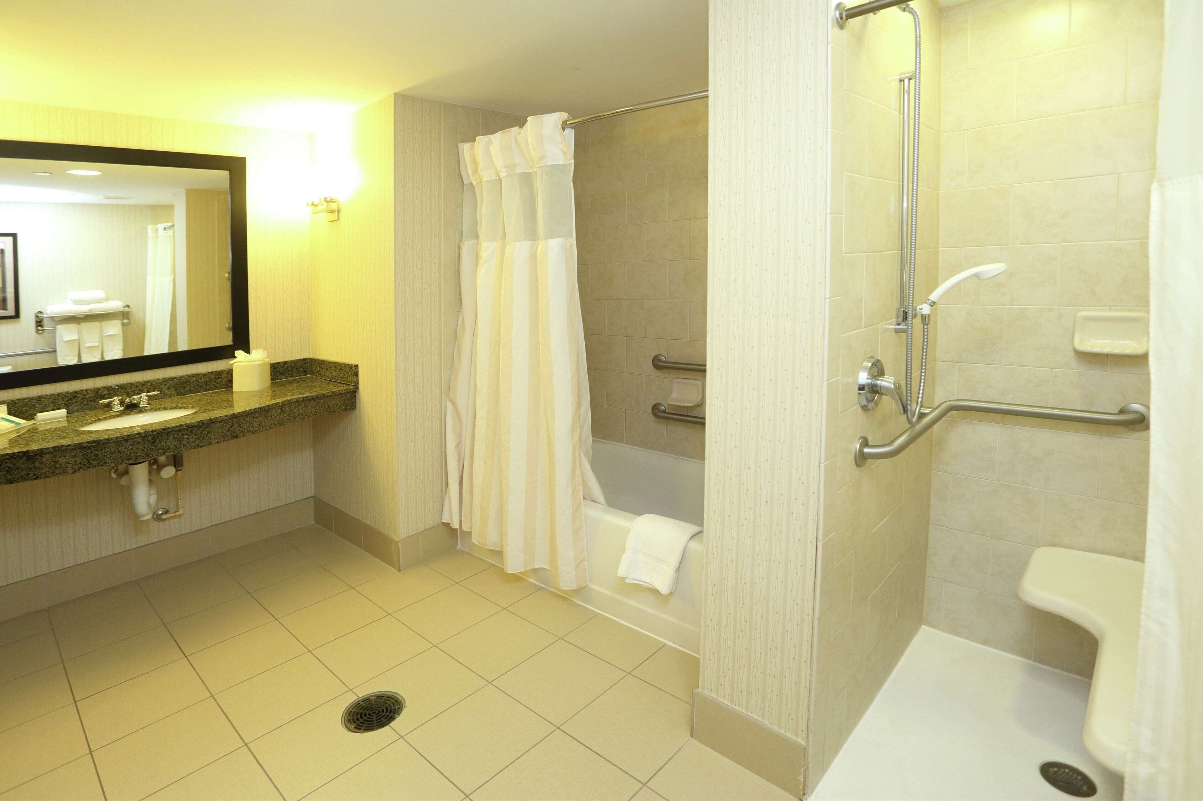 suite, accessible | bathroom | combined shower/bathtub, designer toiletries, hair dryer, towels
