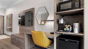 Desk, blackout curtains, iron/ironing board, cots/infant beds