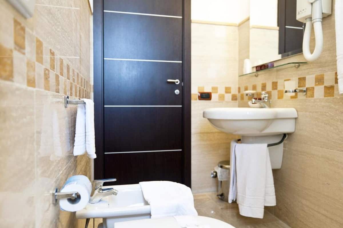 shower, free toiletries, hair dryer, bidet