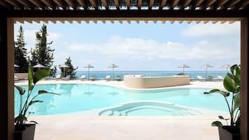 Indoor pool, 2 outdoor pools, pool umbrellas, pool loungers
