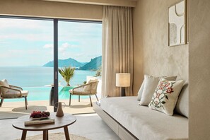 Open Plan Suite Sea View Private Pool | 객실 내 금고, 무료 WiFi, 침대 시트